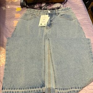 Classic Denim Straight Leg Skirt